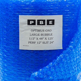 Oxo-degradable bubble, which breaks down on outdoor exposure.